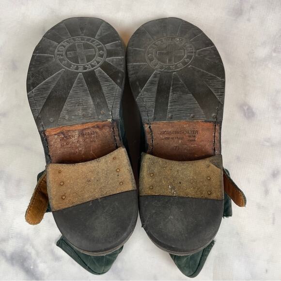 Fiorentini + Baker Dark Green Nubuck Suede Moto Biker Boots - Picture 7 of 11